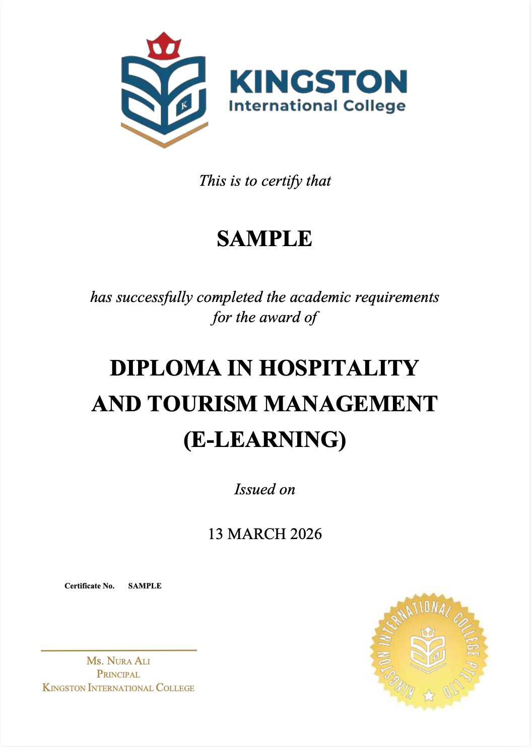Certificate preview